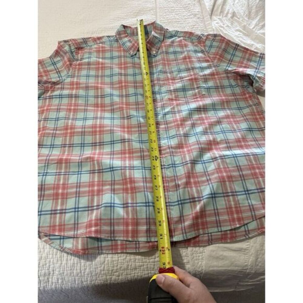 Man's L.L.Bean Comfort Stretch Oxford Short‎ Sleeve Slightly Fitted Plaid - Picture 5 of 5